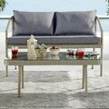 Kd Cama De Bebe 42 in. Windham All-Weather Wicker Outdoor Coffee Table with Glass Top KD3250797